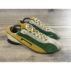 Pirelli Corsa PZERO F1 Driving Shoes Green Yellow White Suede Mens Size‎ 10